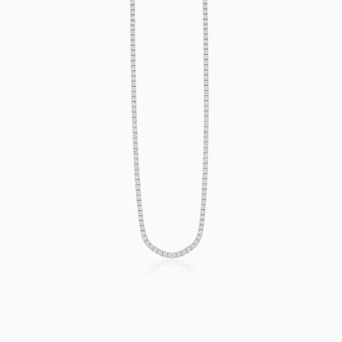 Široký stříbrný tenisový náhrdelník