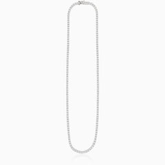 Široký stříbrný tenisový náhrdelník