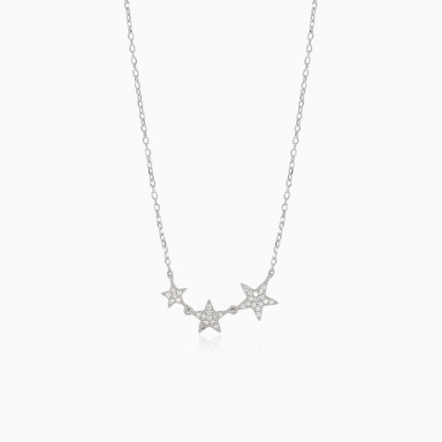Collier en argent avec 3 étoiles