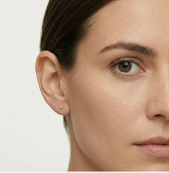 Lustrous star gold stud earrings