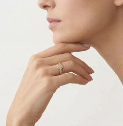 Prsten harmonie z trojího zlata