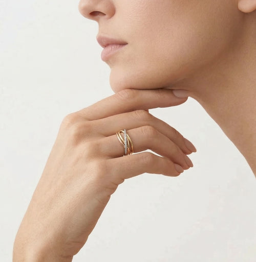 Prsten harmonie z trojího zlata