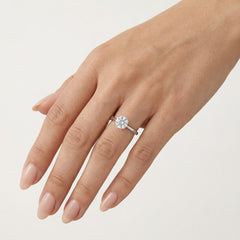 Four prong set silver ring