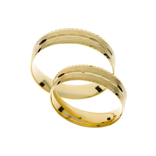 Alliance de mariage en or jaune originale