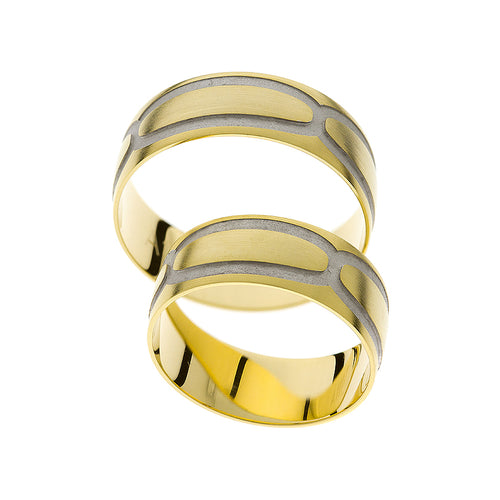 Einzigartige Trauringe aus Weiß- und Gelbgold