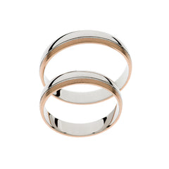 Bague de mariage en or rose et blanc
