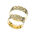 Bague de mariage en or jaune avec design en flèche
