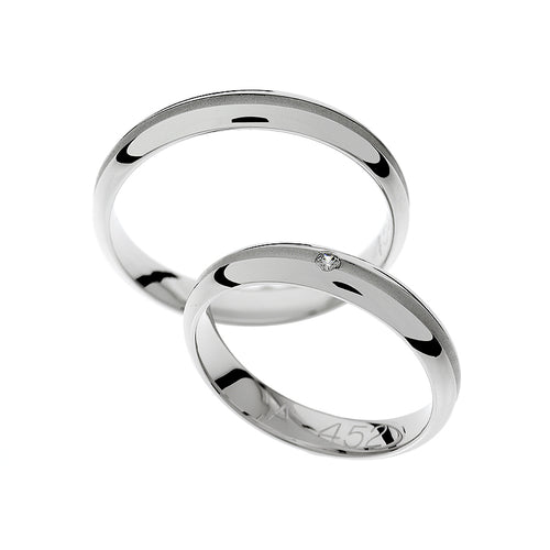 Anillo de boda elegante de oro blanco