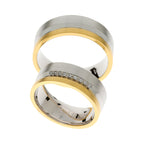 Bagues de mariage massives en or jaune et or blanc