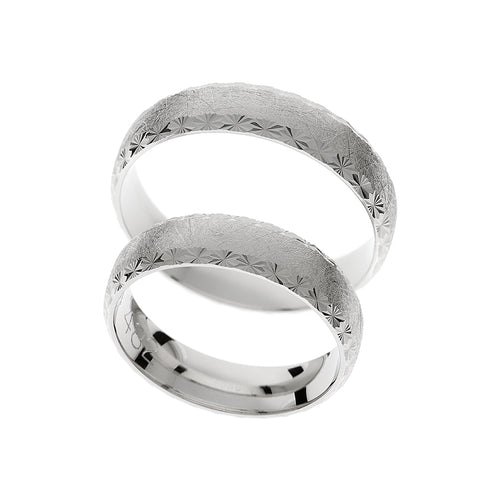 Anillo de boda elegante de oro blanco