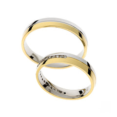 Bagues de mariage en or double sertissage canal