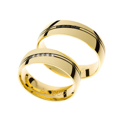 Bague de mariage en or jaune avec choix de pierres
