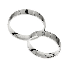 Bague de mariage élégante en or blanc avec pierres