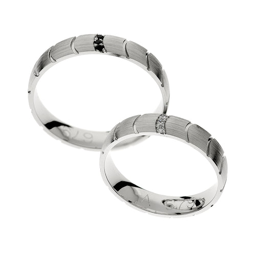 Bague de mariage élégante en or blanc avec pierres