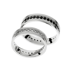 Alliance Éternité en or blanc sertie de pierres