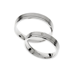 Elegantes Weißgold-Ehering-Set