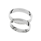 Bague de mariage large en or blanc avec ou sans pierres