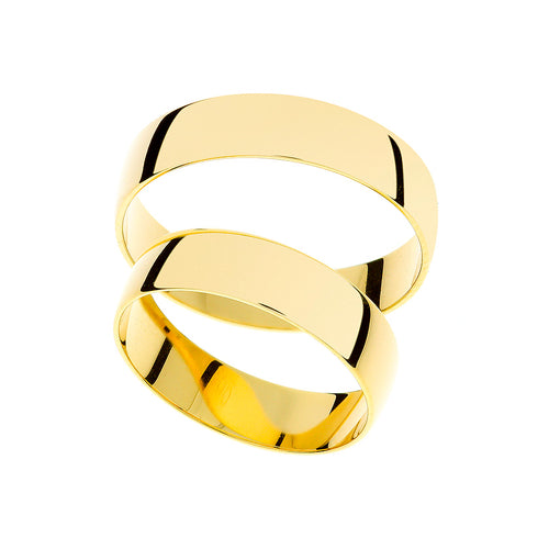 Anillo de boda ligero de 5 mm en oro amarillo