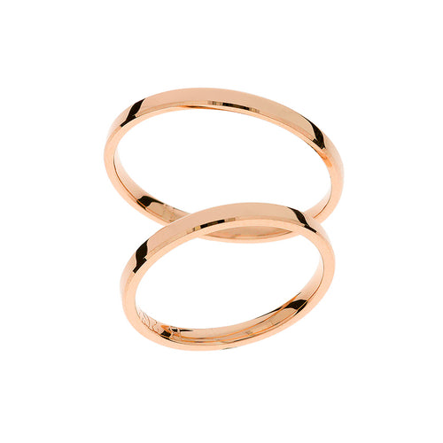 Anillo de boda elegante y delgado de 2 mm en oro rosa