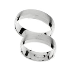 Alliance en or blanc avec pierre précieuse