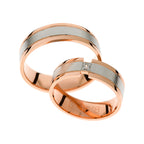 Eleganter Hochzeitsring aus Rosé- und Weißgold