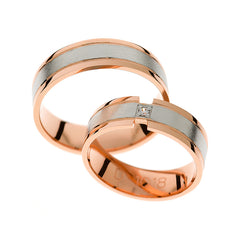 Eleganter Hochzeitsring aus Rosé- und Weißgold