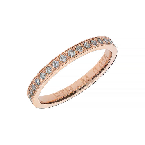 Bague de mariage simple en or rose avec pierres en option