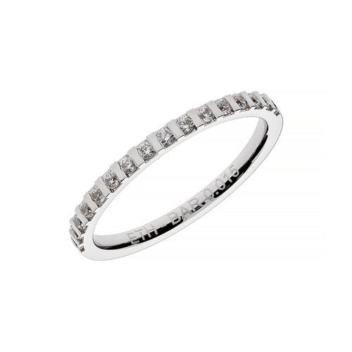 Alliance élégante en or blanc avec pierres optionnelles