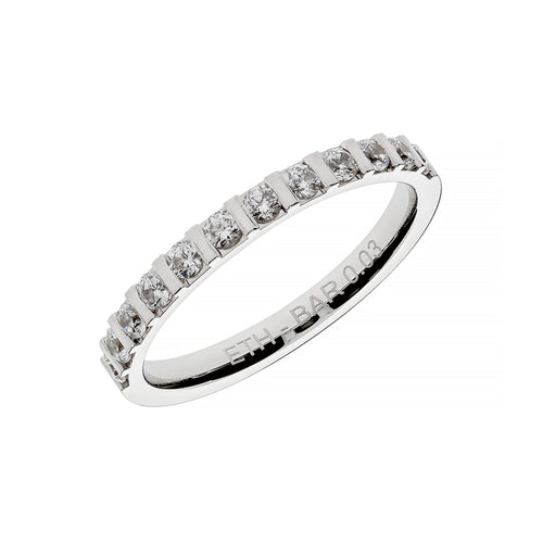 Bague demi-alliance pour femmes en or blanc