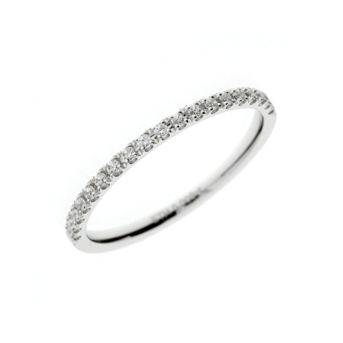Snubní prsten z bílého zlata s kubickým zirkonem nebo diamantem