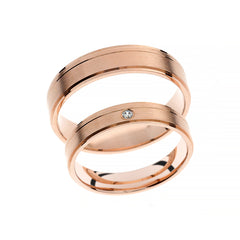 Alliance en or rose à finition polie