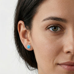 Pendientes de ópalo azul real