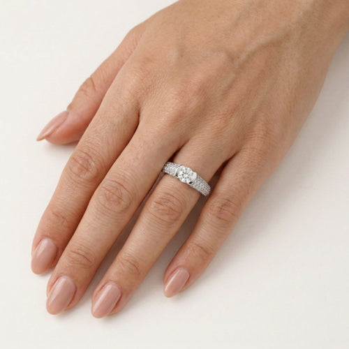 Bague de fiançailles diamant semi-sertie