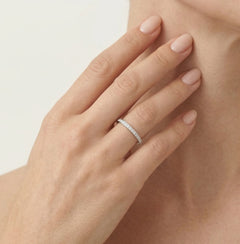 Tenký diamantový prsten z bílého a žlutého zlata