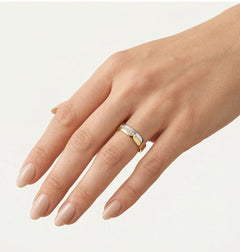 Bagues de mariage en or double sertissage canal