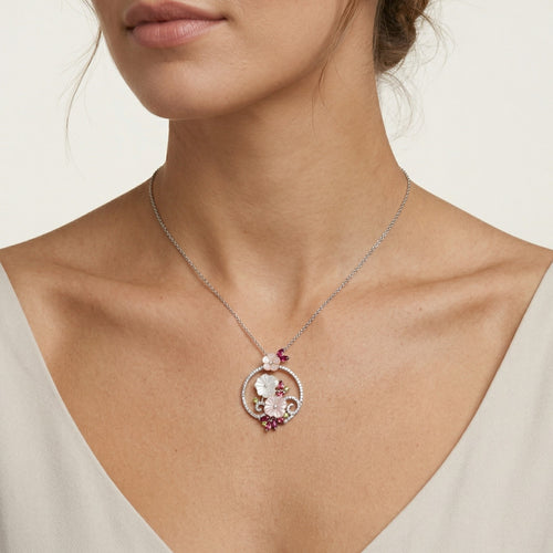 Pendentif cercle floral