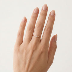 Zircon in thin rose gold ring