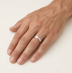 Bague élégante en or blanc et or rose 14 carats