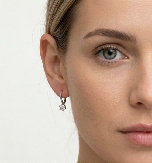 Boucles d’oreilles diamant à six griffes