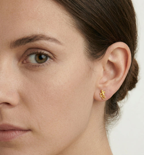 Boucles d’oreilles puces lézard en or