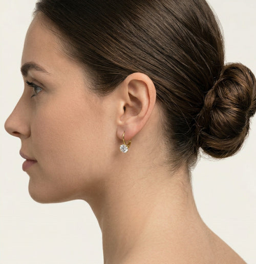 Čtyř-krapnové zlaté visací náušnice