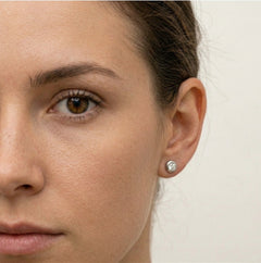 Bezel diamond earrings