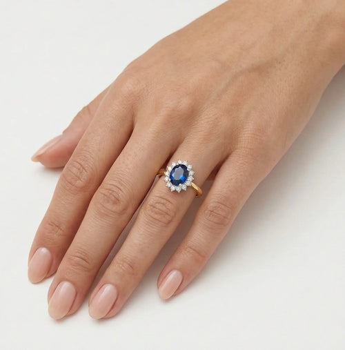 Royal sapphire yellow gold ring