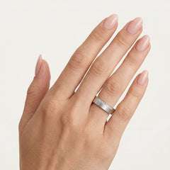 Elegantes Weißgold-Ehering-Set