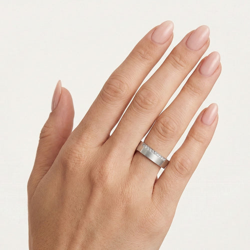 Ensemble d’alliances élégantes en or blanc