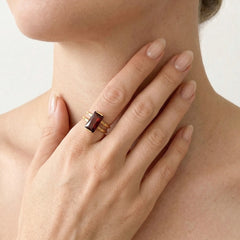 Luminous charisma garnet radiance cluster ring