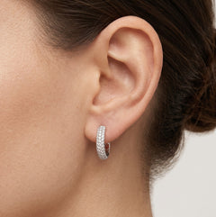 Charming white gold diamond earrings