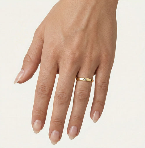 Bague de mariage fine classique en or