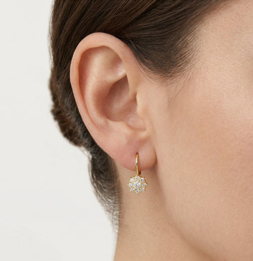 Pendientes de oro con circonitas cúbicas en forma de gota