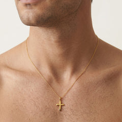 Pendentif croix en or rose